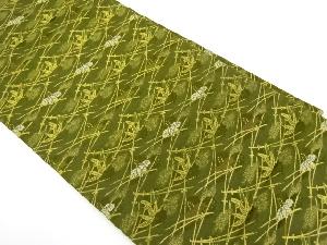 アンティーク　松葉に笹桐模様織出し丸帯（材料）